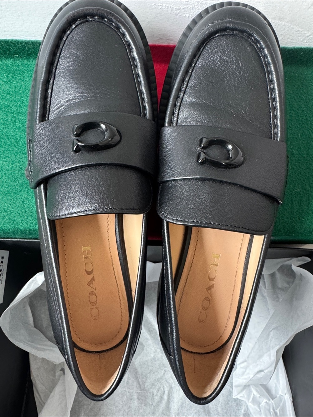 🖤Coach Black Leather Loafers 👞 Size 7 (37.5) - Picture 9 of 14